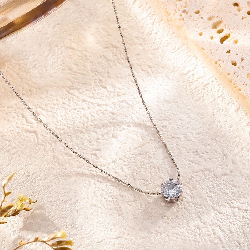Minimal Solitaire Necklace (stainless steel) - Image 7