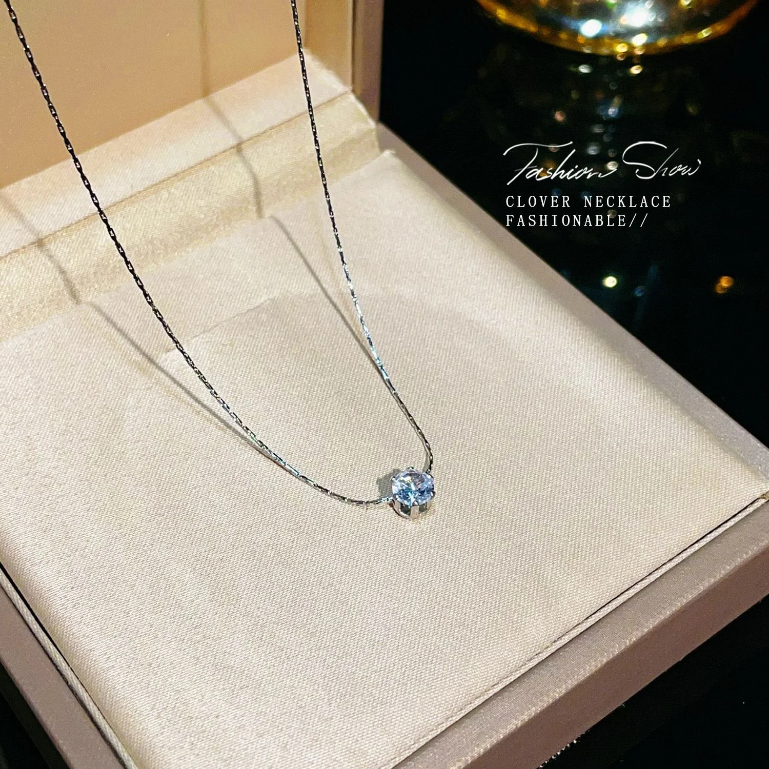 Minimal Solitaire Necklace (stainless steel) - Image 8