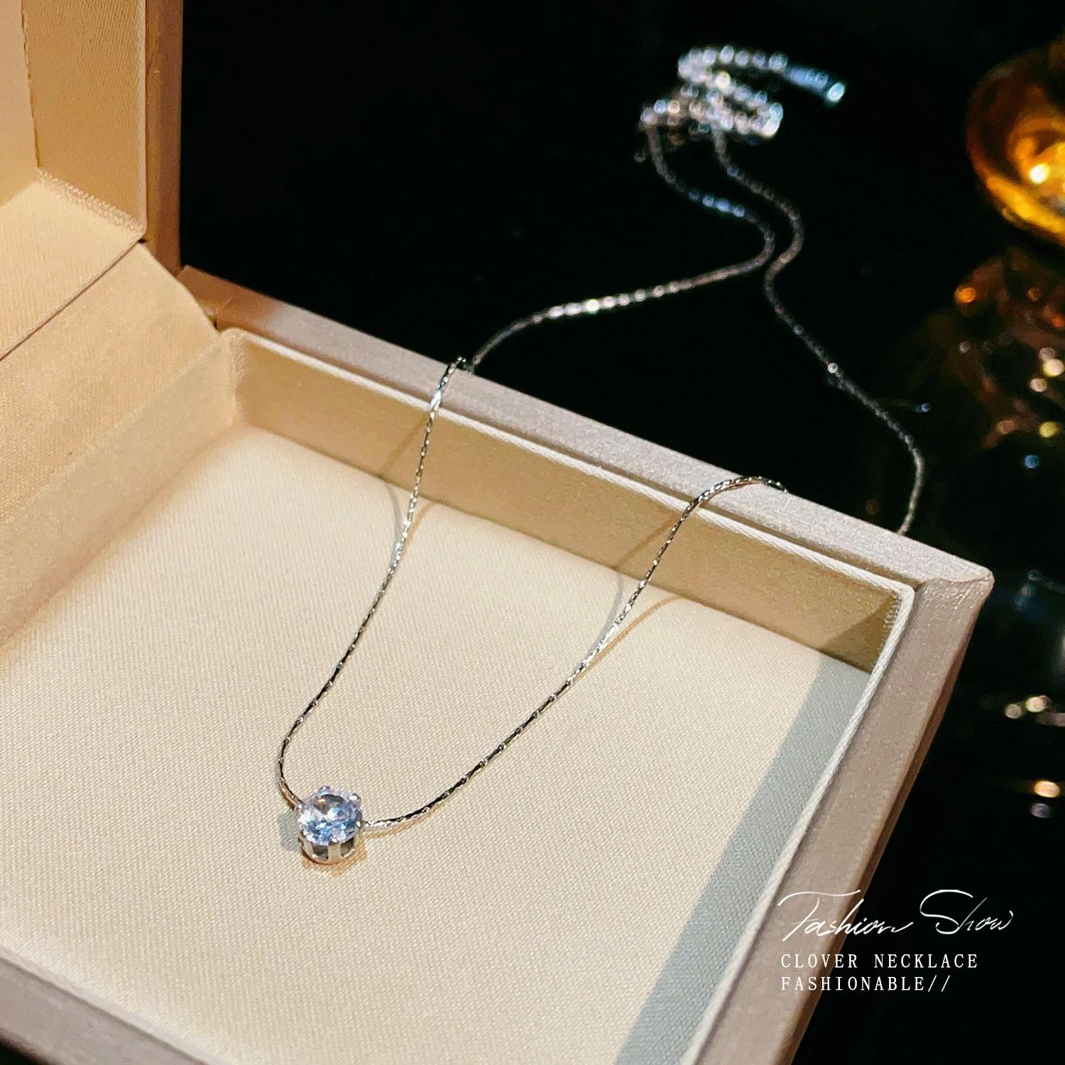 Minimal Solitaire Necklace (stainless steel) - Image 9