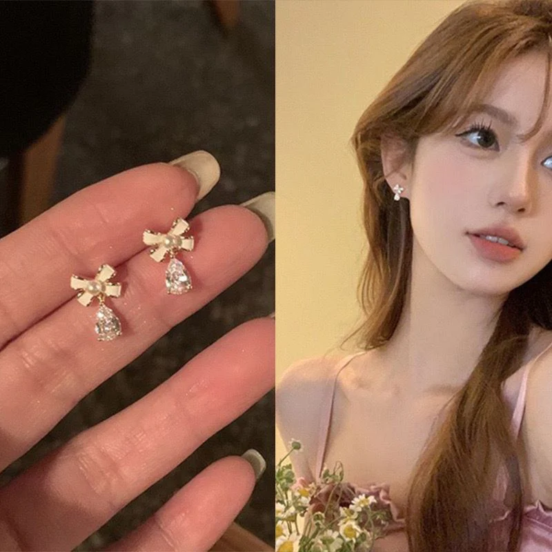 Delicate Bow Earrings - Image 2