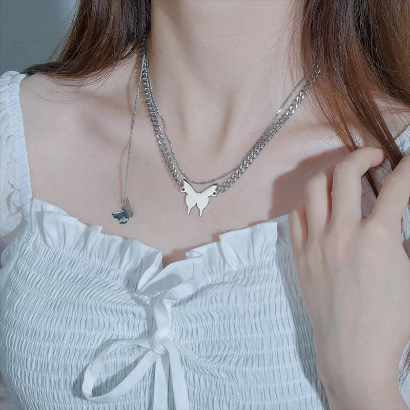 Double Trouble Butterfly Necklace - Image 4