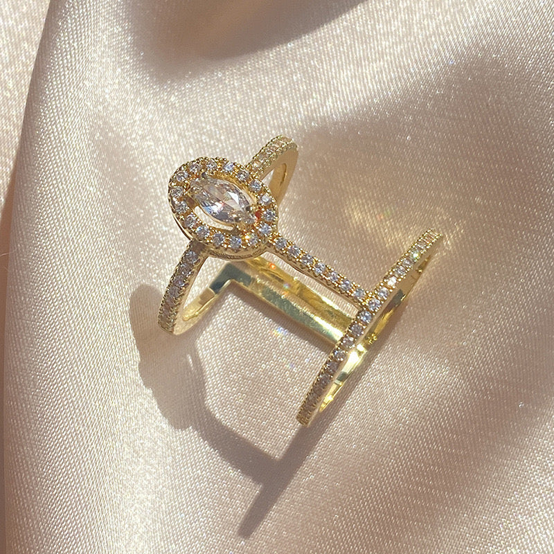 Drama Drenched Rhinestone Ring - Image 2