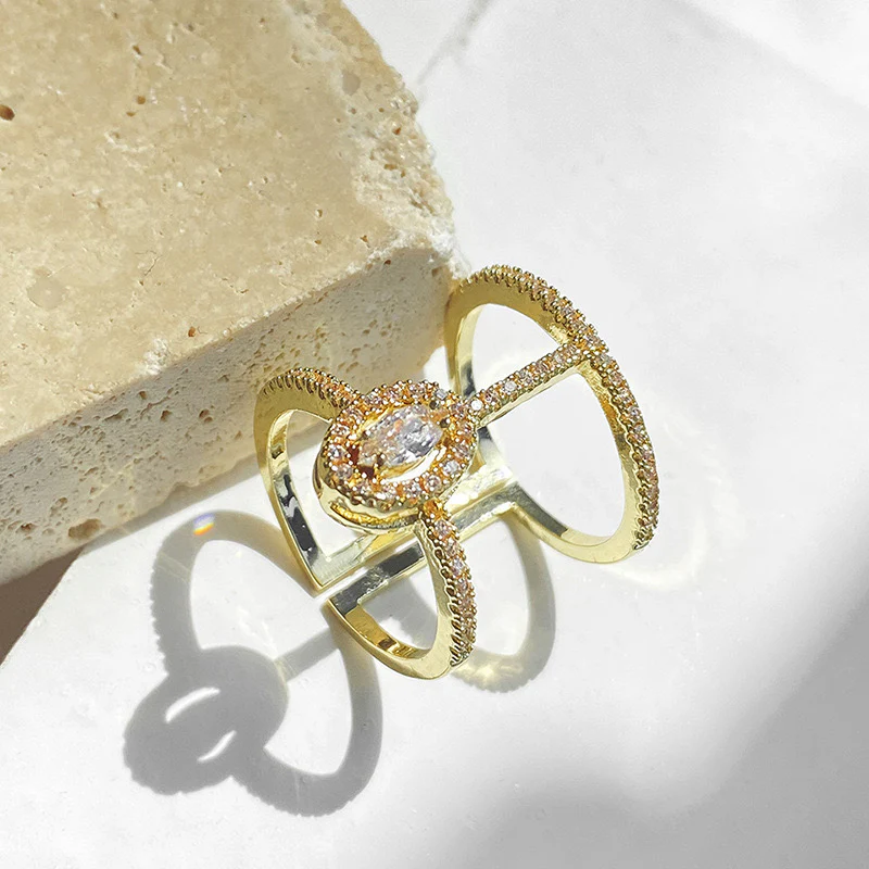 Drama Drenched Rhinestone Ring - Image 3