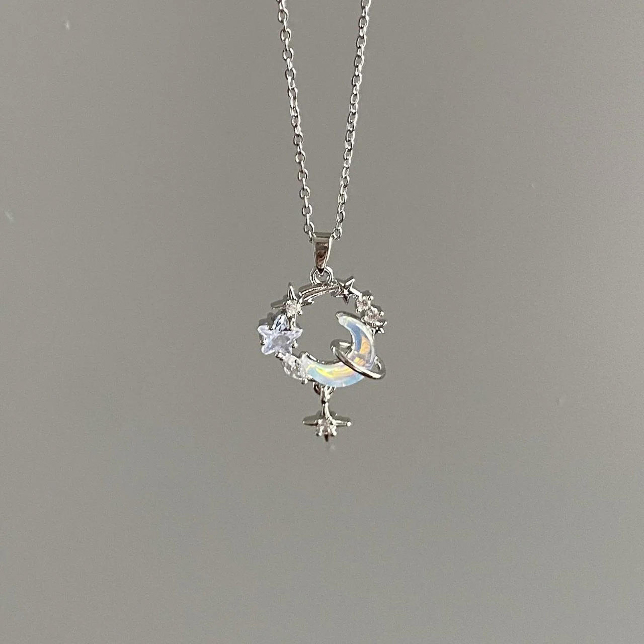 Dreamiest Moon Star Necklace - silver - Image 2