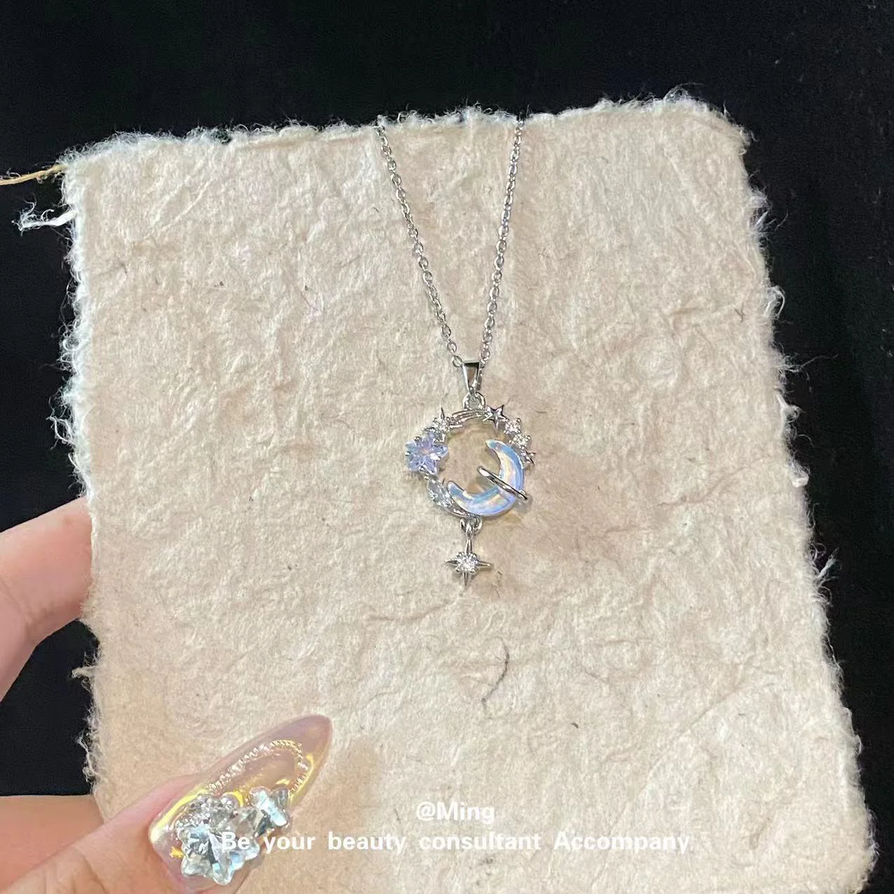 Dreamiest Moon Star Necklace - silver - Image 4