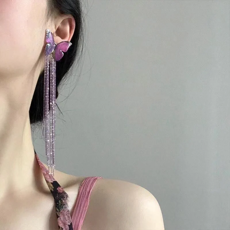 Dreamland Butterfly Tassel Earrings - Image 2