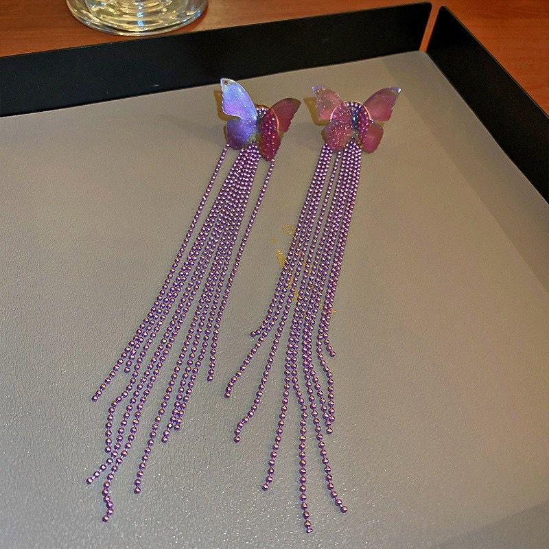 Dreamland Butterfly Tassel Earrings - Image 3
