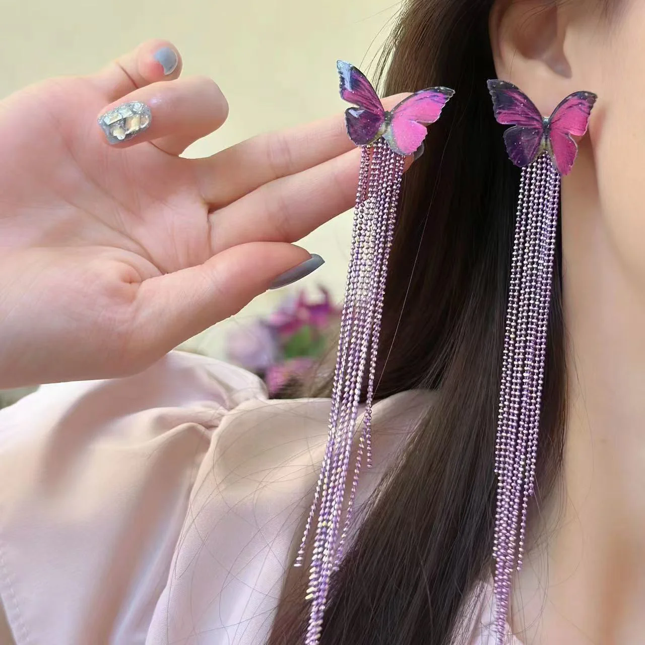 Dreamland Butterfly Tassel Earrings - Image 4