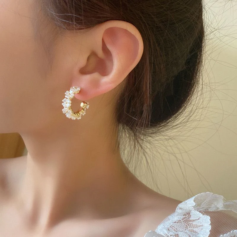 Dreamland Floral Hoop Earrings - Image 2