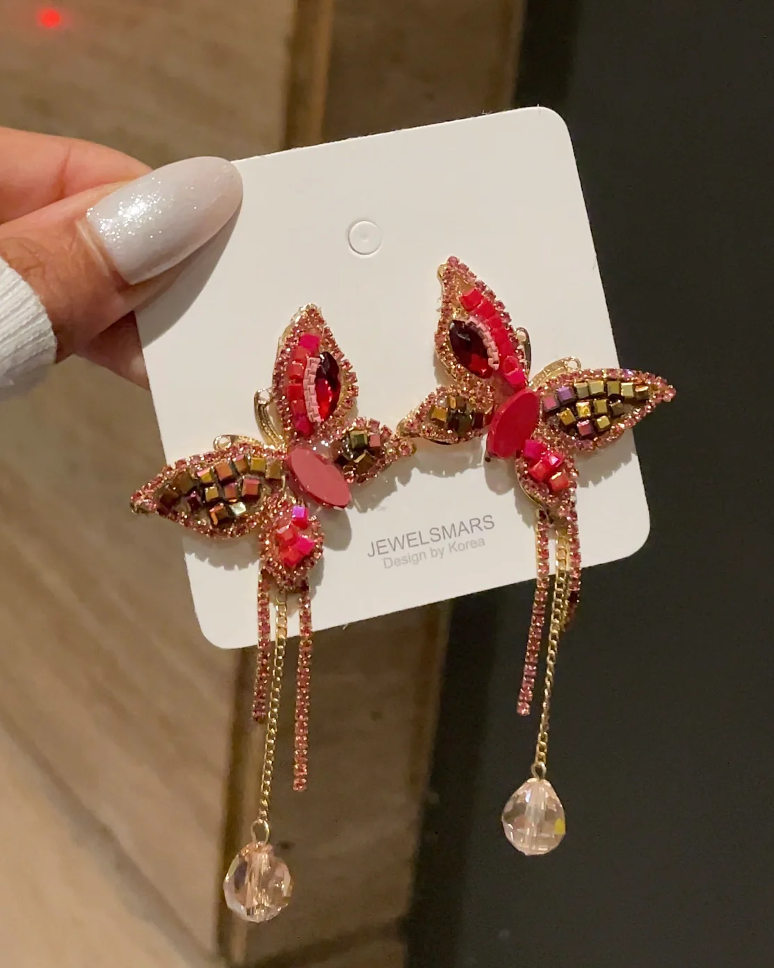 Dreamscape Butterfly Earrings- red
