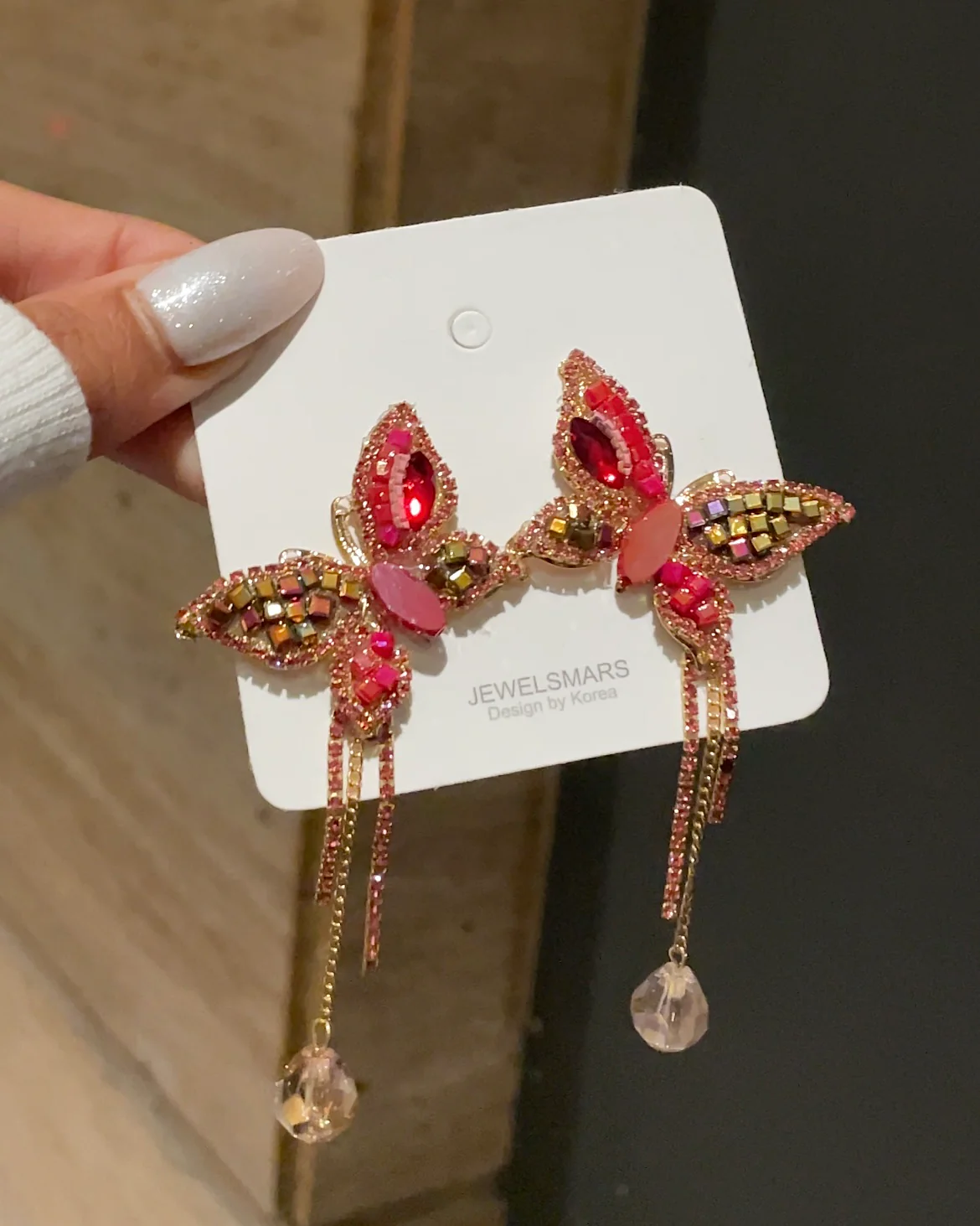 Dreamscape Butterfly Earrings- red - Image 2