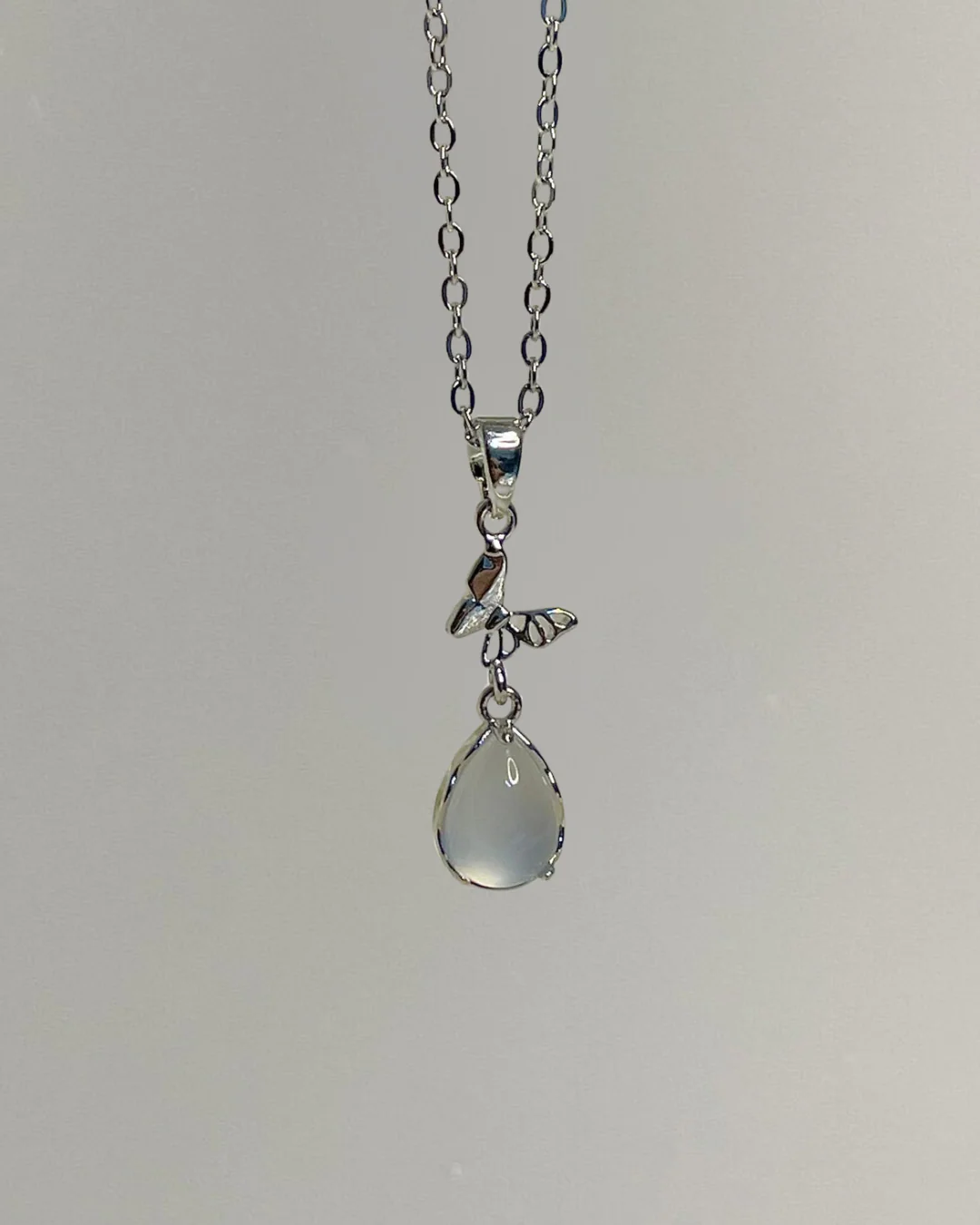 Dreamy Butterfly Gem Drop Necklace