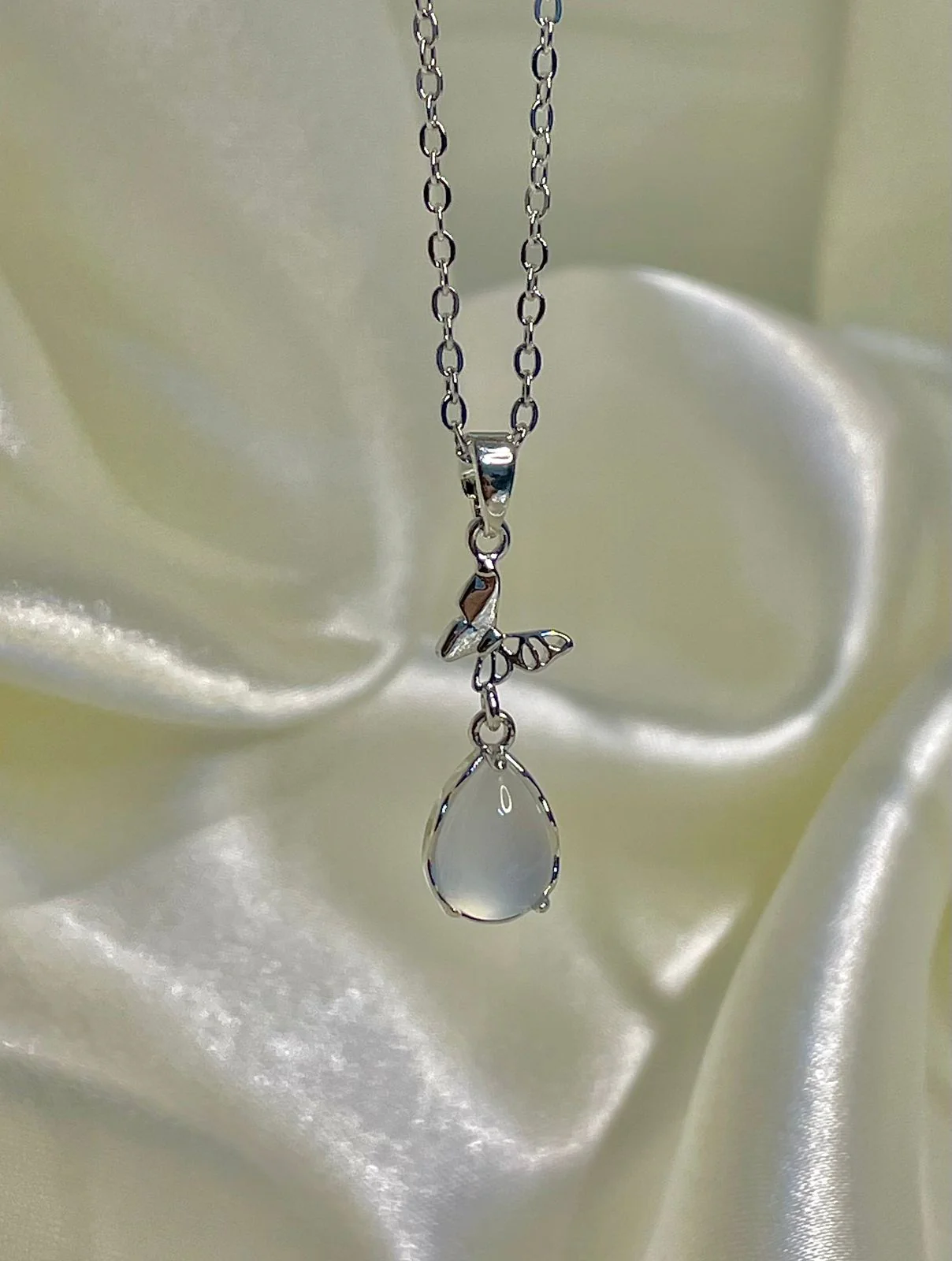 Dreamy Butterfly Gem Drop Necklace - Image 2