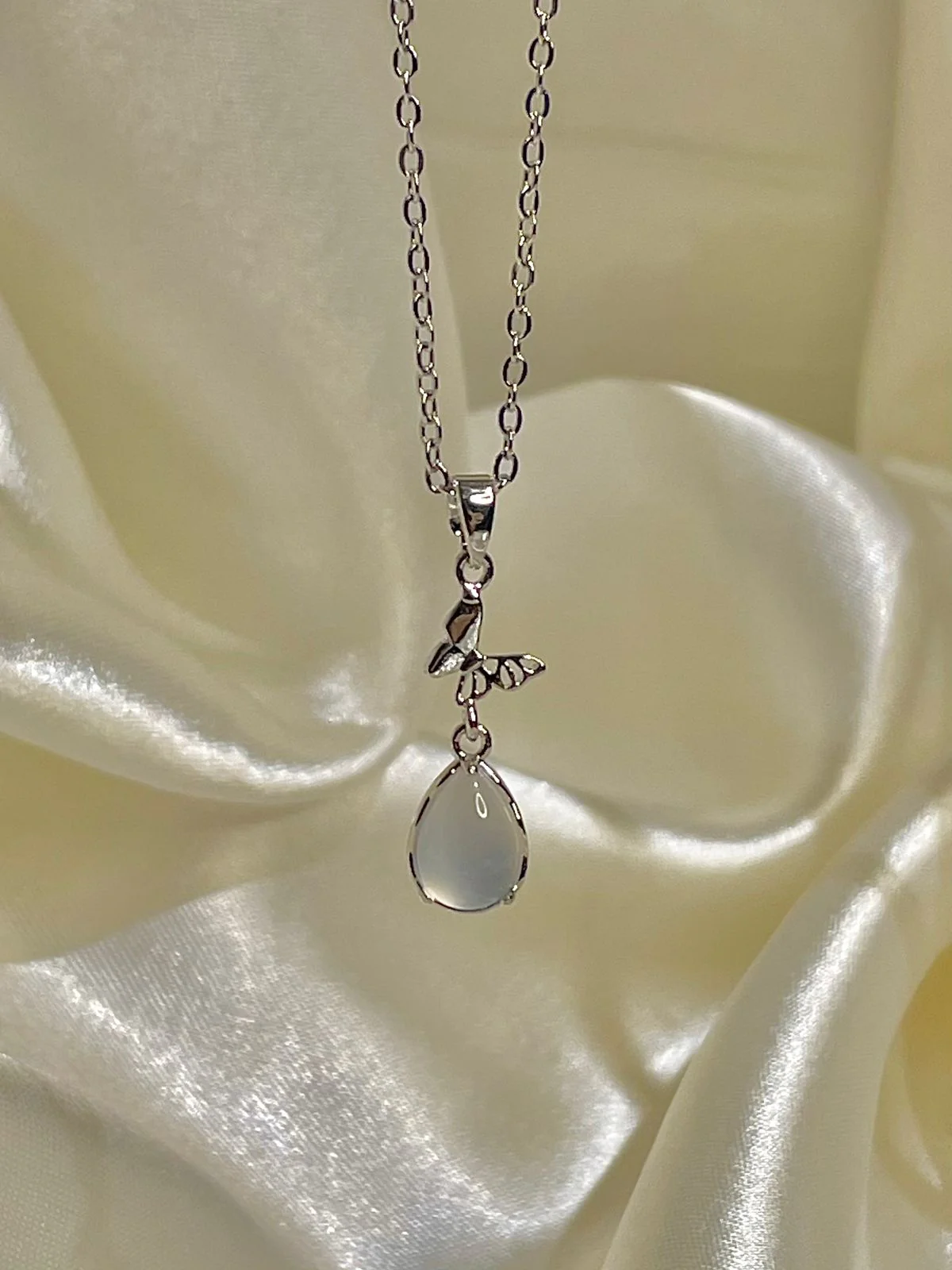 Dreamy Butterfly Gem Drop Necklace - Image 3