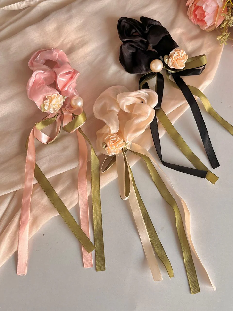 Dreamy Floral Bow Hairties - Image 6