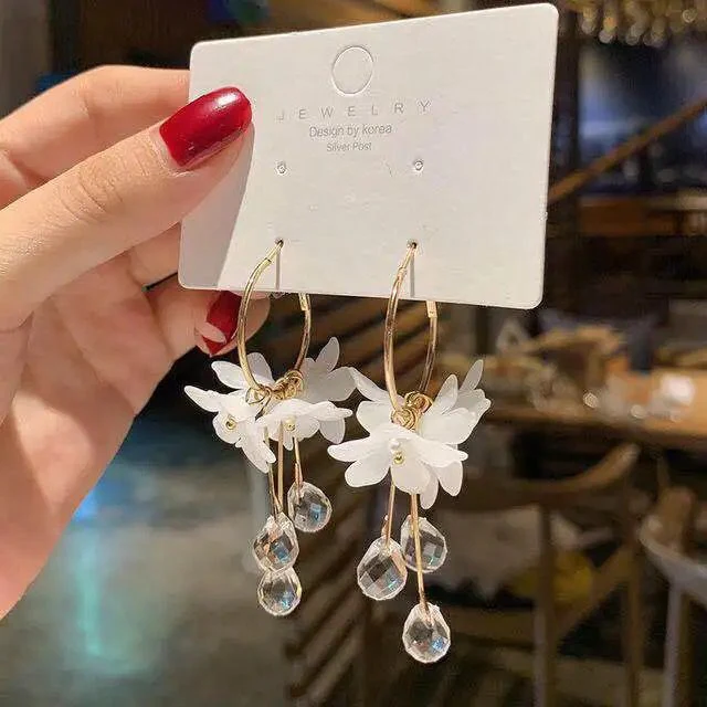 Dreamy Floral Hoop Earrings - Image 5