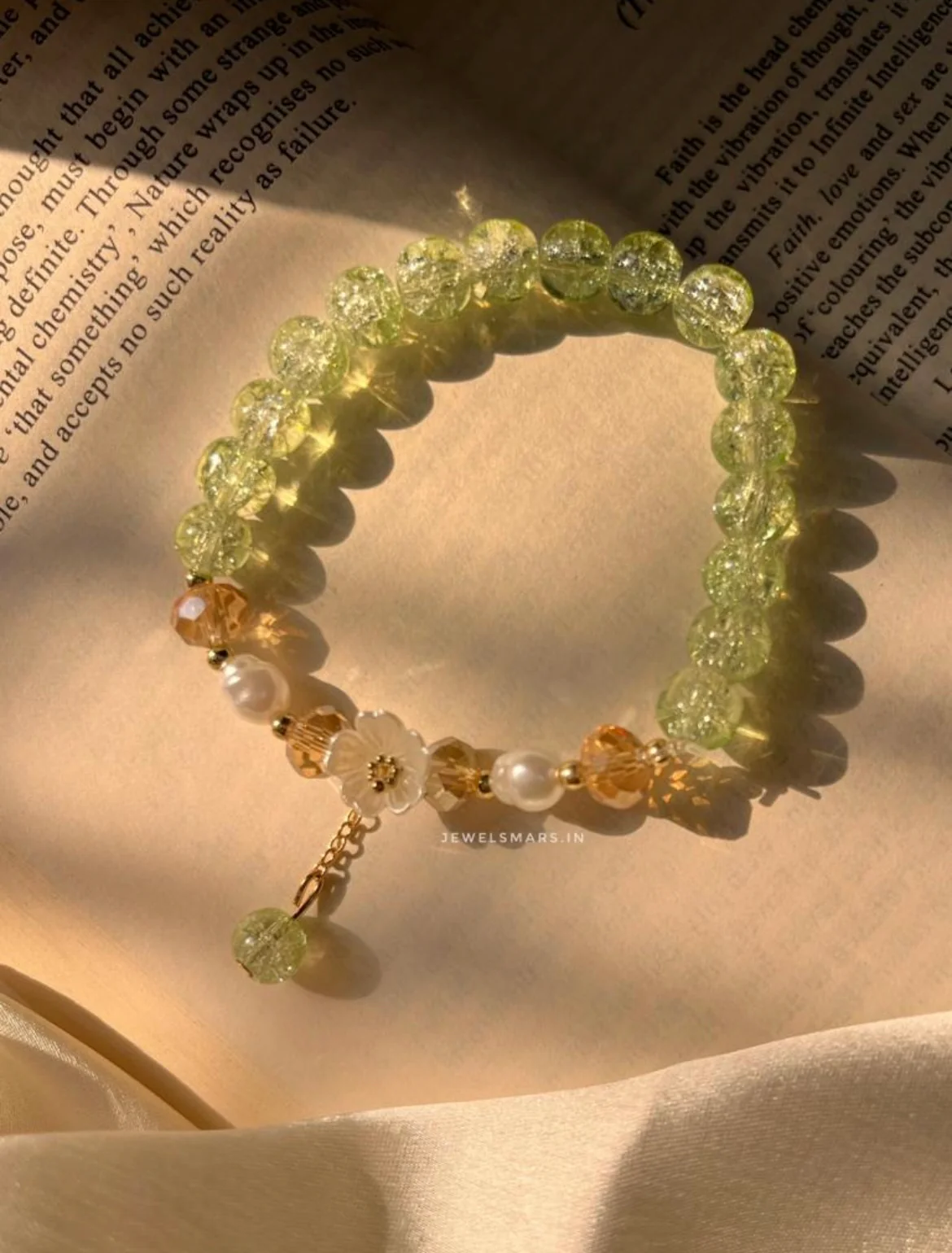 Dreamy Green Floral Charm Bracelet - Image 2