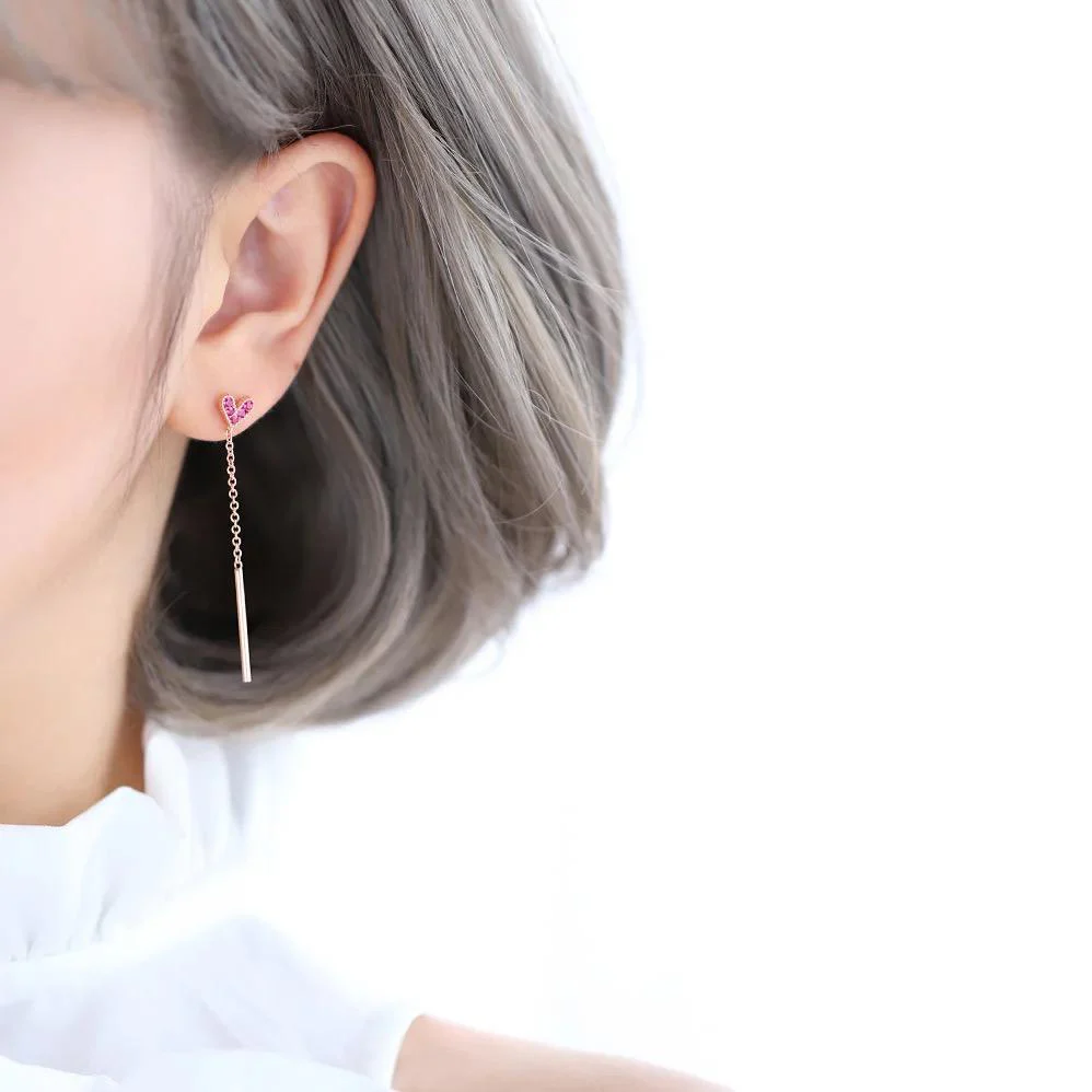 Dreamy Heart Needle Earrings - Image 2