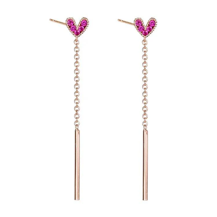 Dreamy Heart Needle Earrings - Image 3