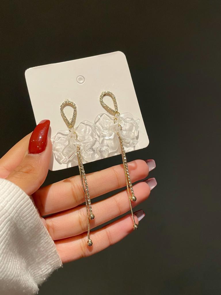 Dreamy Petal Love Earrings- transparent - Image 2