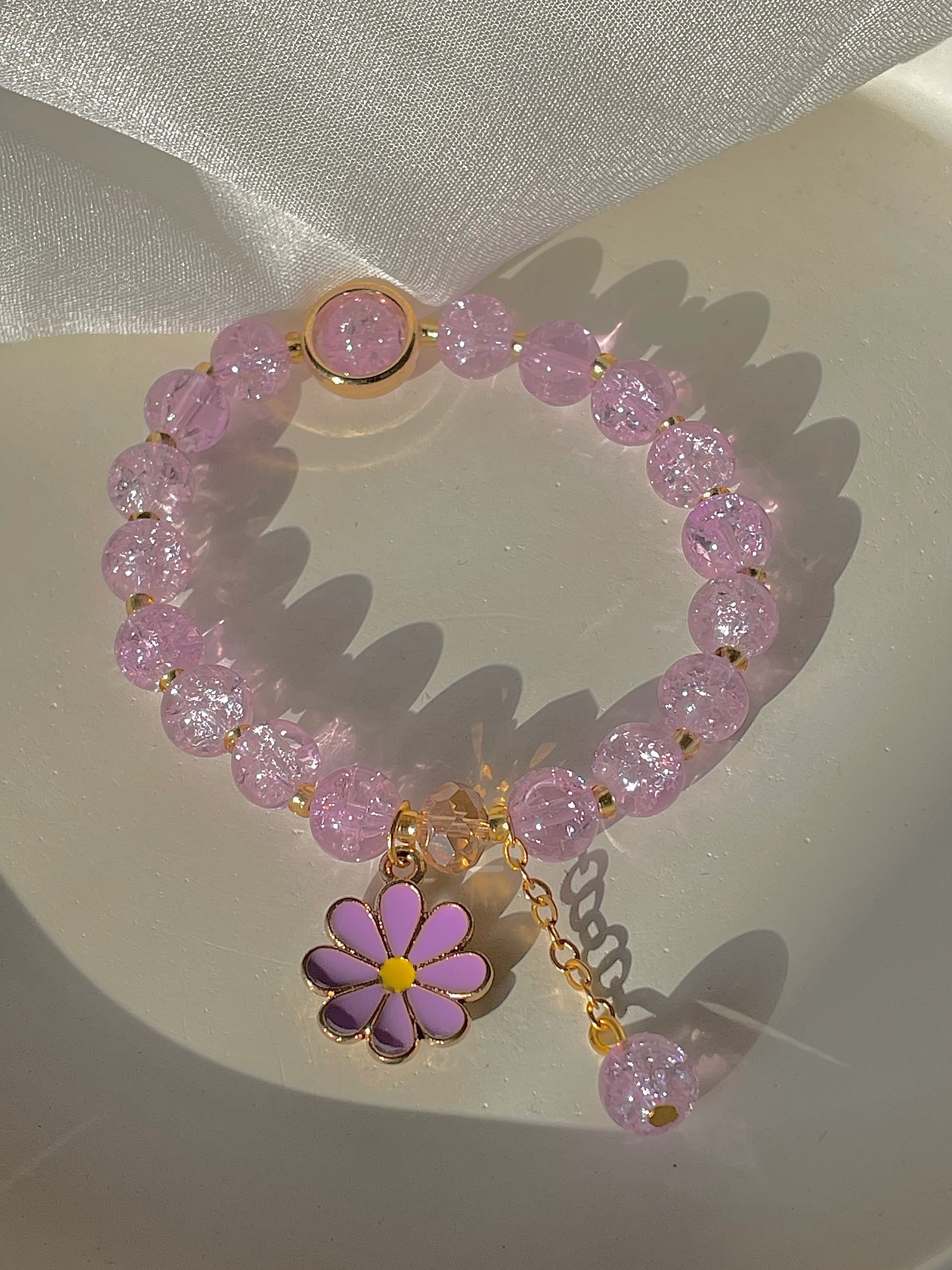 Dreamy Purple Floral Handmade Bracelet