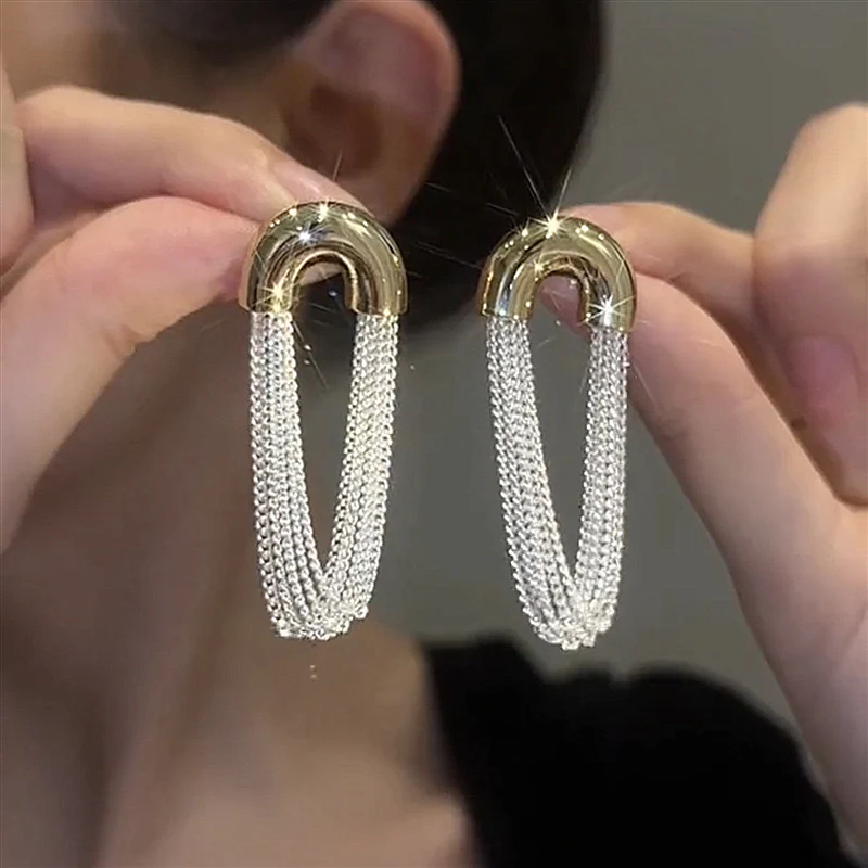 Drip Drop Dual tone Earrings - Image 4