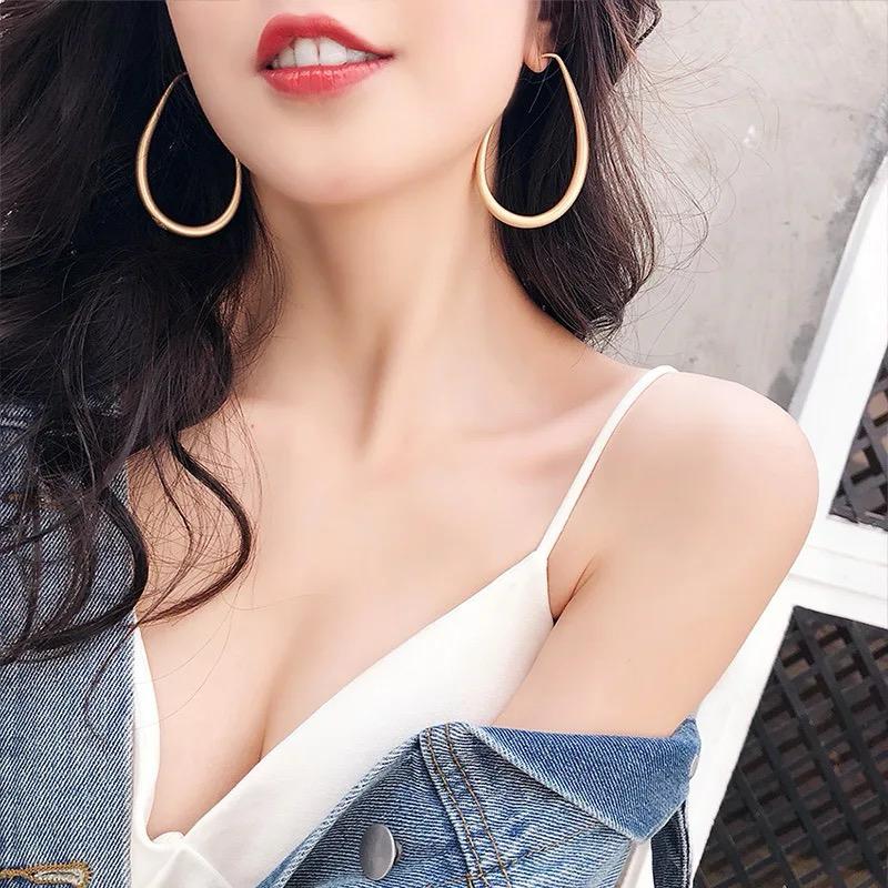 Drop Statement Hoop Earrings - Image 2