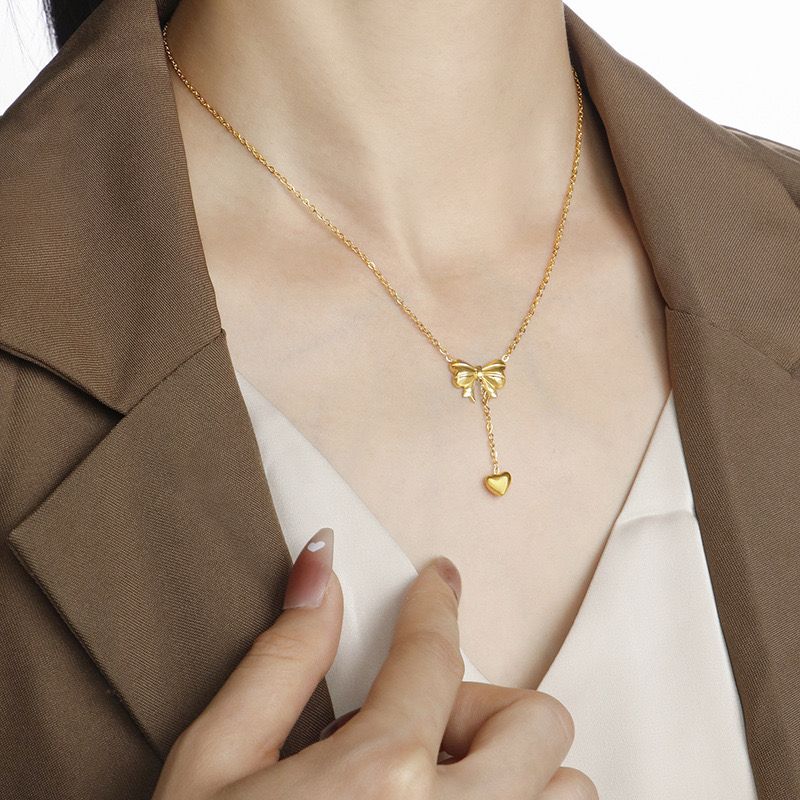 Dropped my Heart Bow Necklace