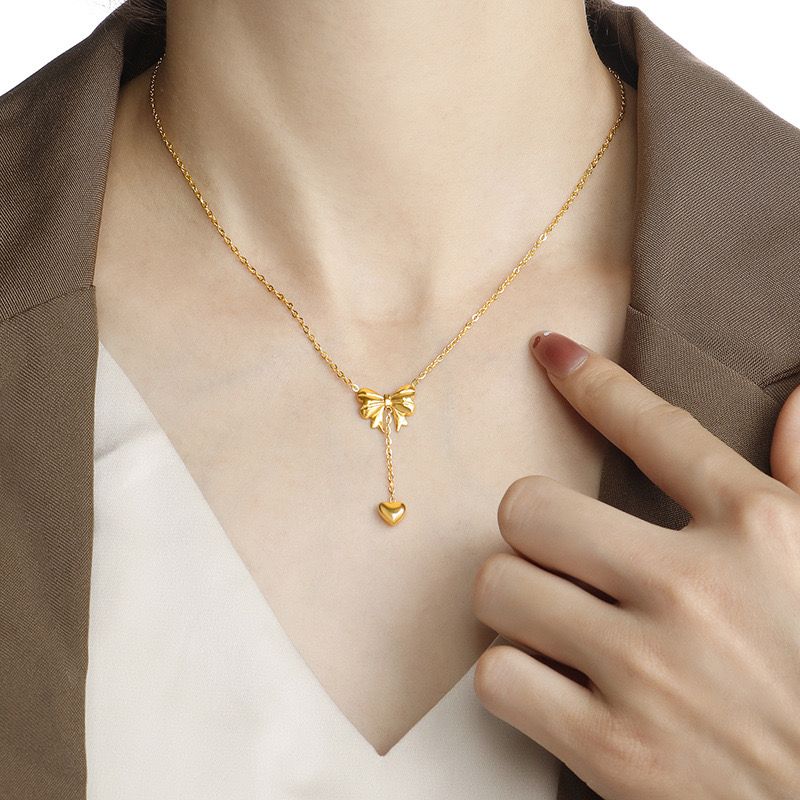 Dropped my Heart Bow Necklace - Image 8