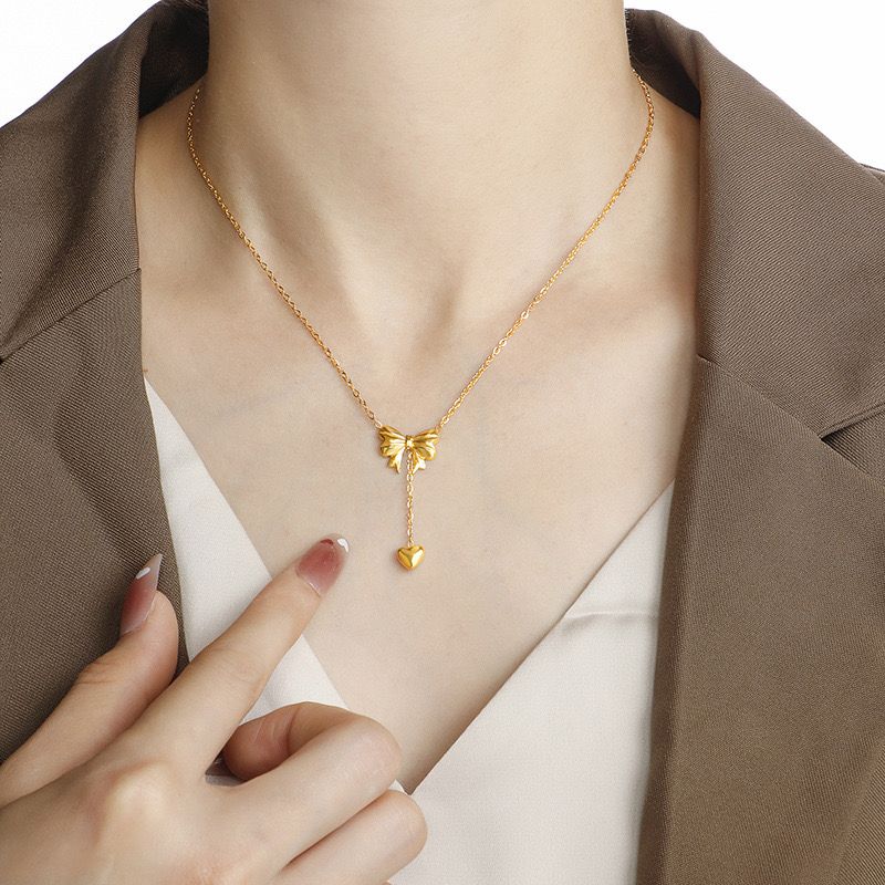 Dropped my Heart Bow Necklace - Image 9