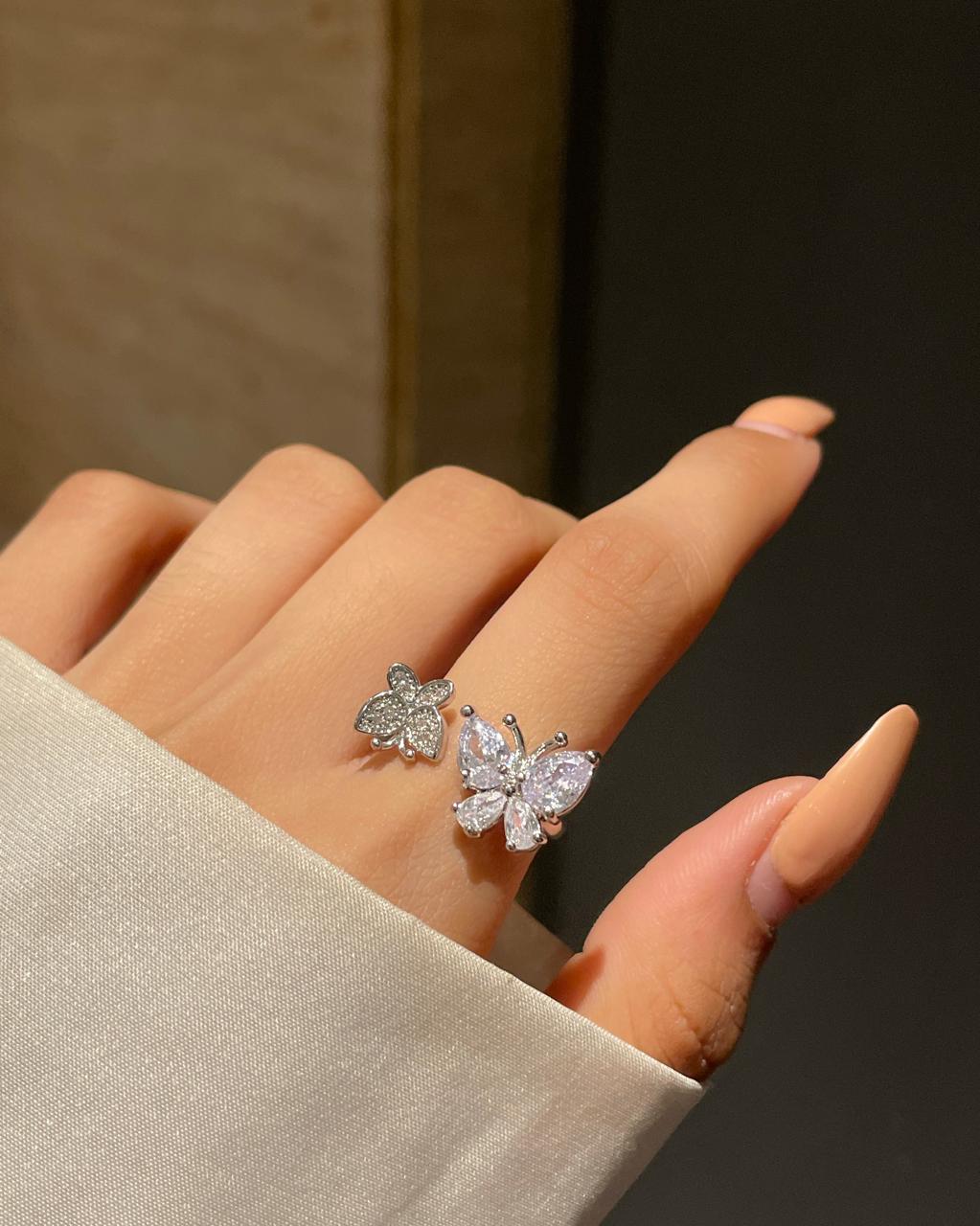 Dual Butterflies Ring - Image 2