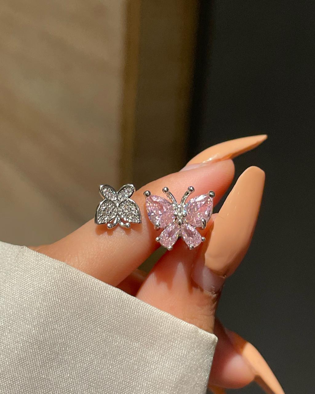 Dual Butterflies Ring-pink - Image 2