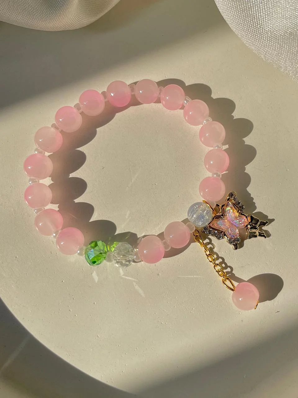 Dual Butterfly Bracelet- pink