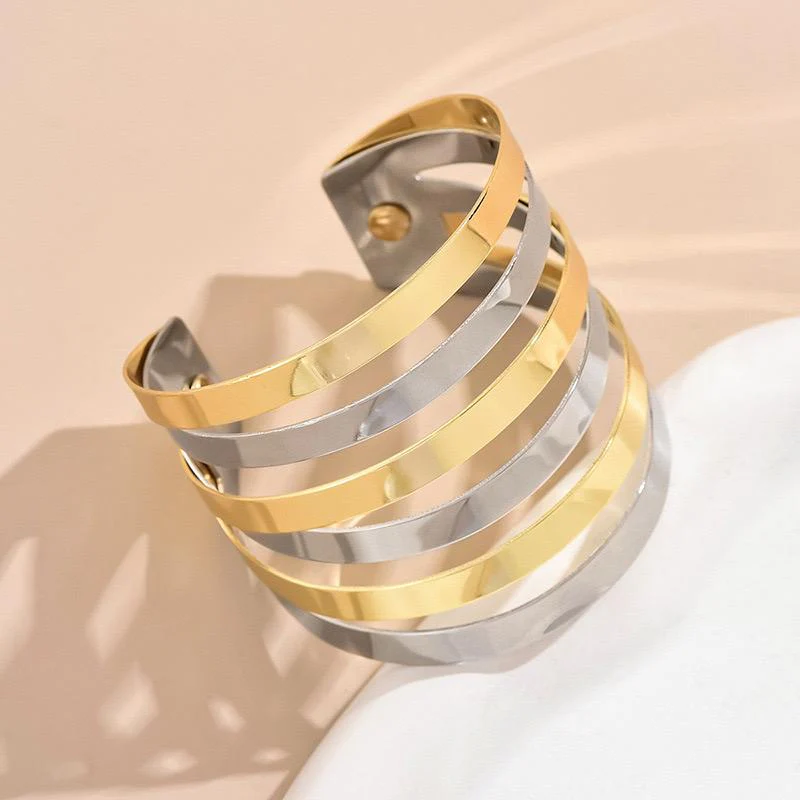 Dual Tone Statement Bracelet - Image 4
