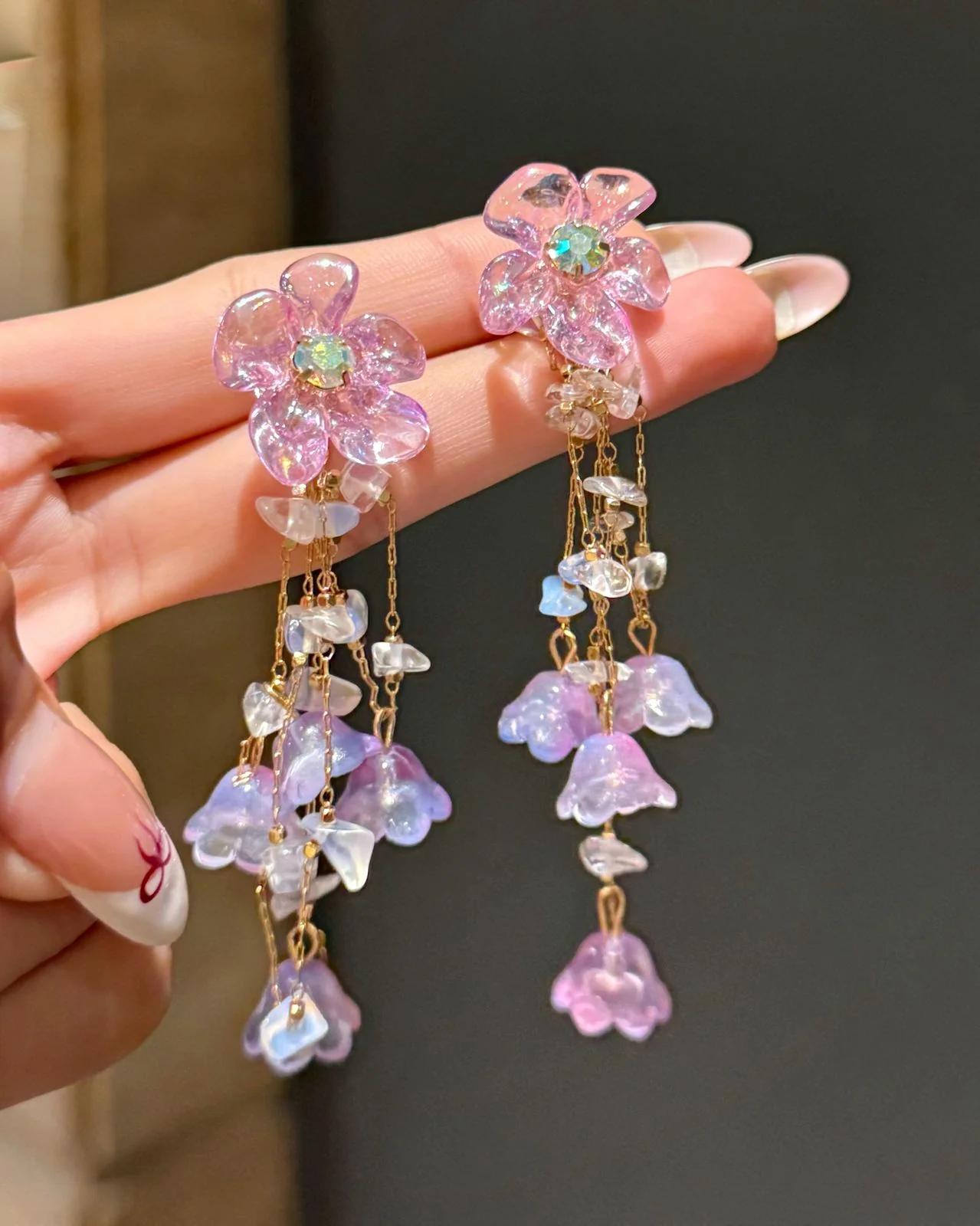 Elenor Detachable Tassel Earrings - Image 4