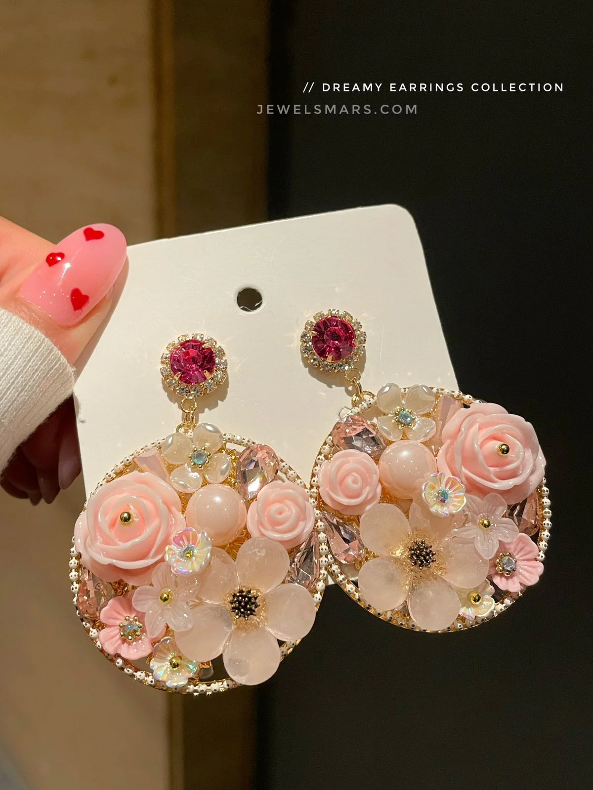 Elsa Dreamy Floral Earrings- pink