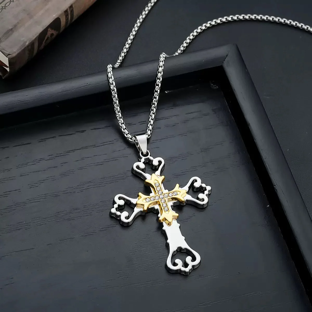Enchanted Cross-Cutout Necklace - Image 2