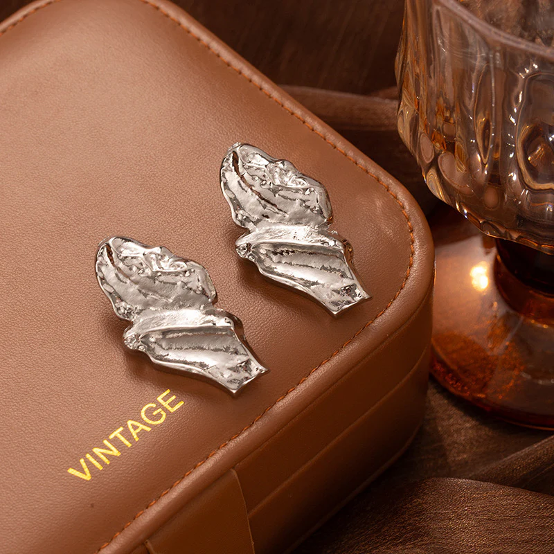 Erica Irregular Metallic Stud Earrings - Image 2