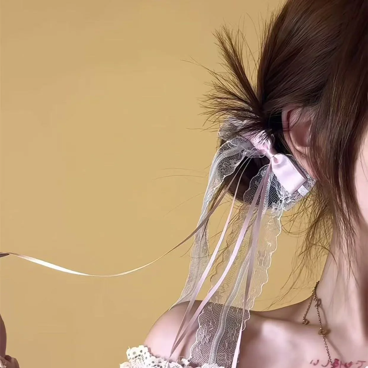 Evermore Pastel Pink Hair Bow - Image 2