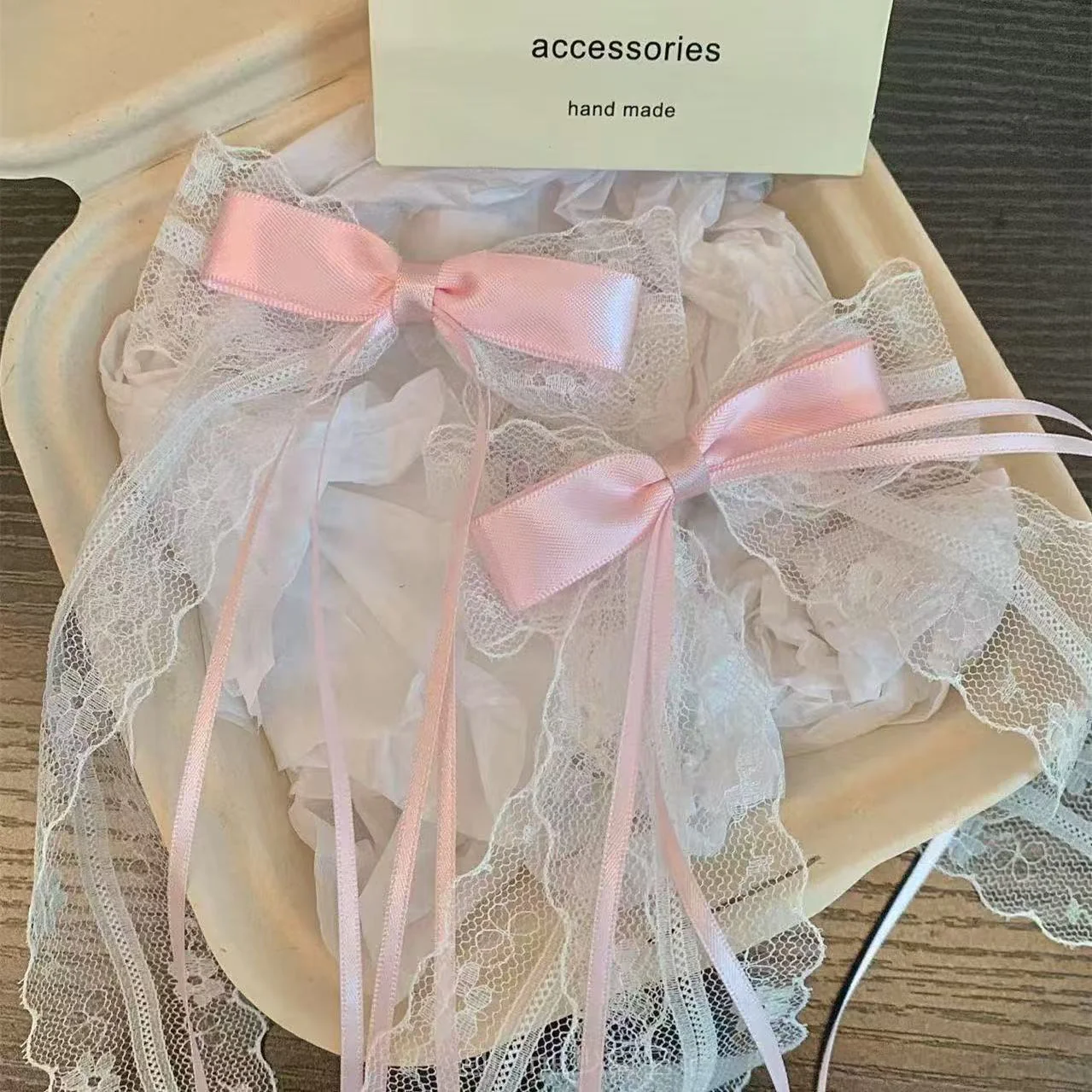 Evermore Pastel Pink Hair Bow - Image 3
