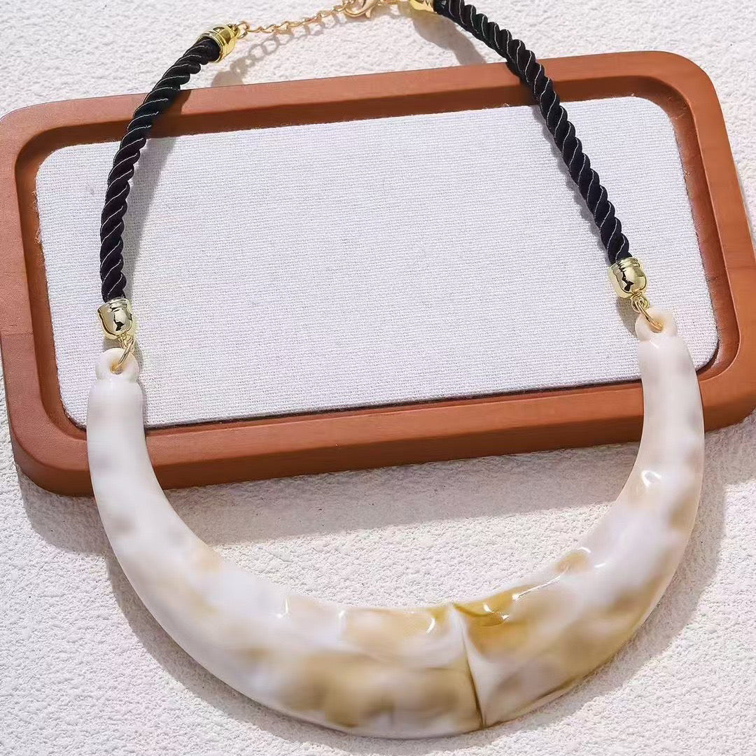 Extravaganza Ivory Acrylic Necklace