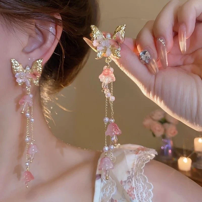 Fairy Blossom Butterfly Earrings - Image 3