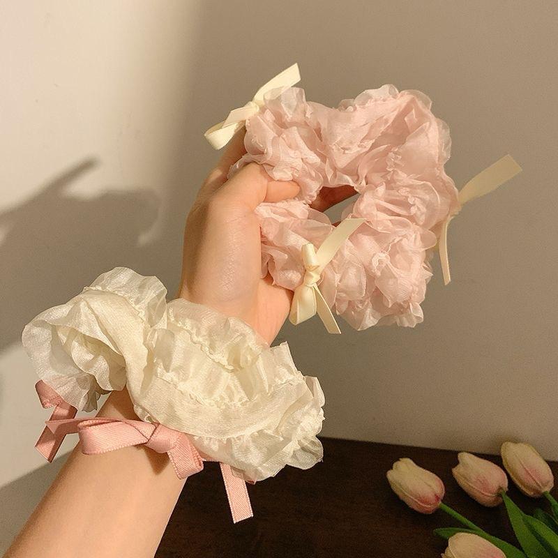 Feminine Hair Bow Scrunchies - Image 3