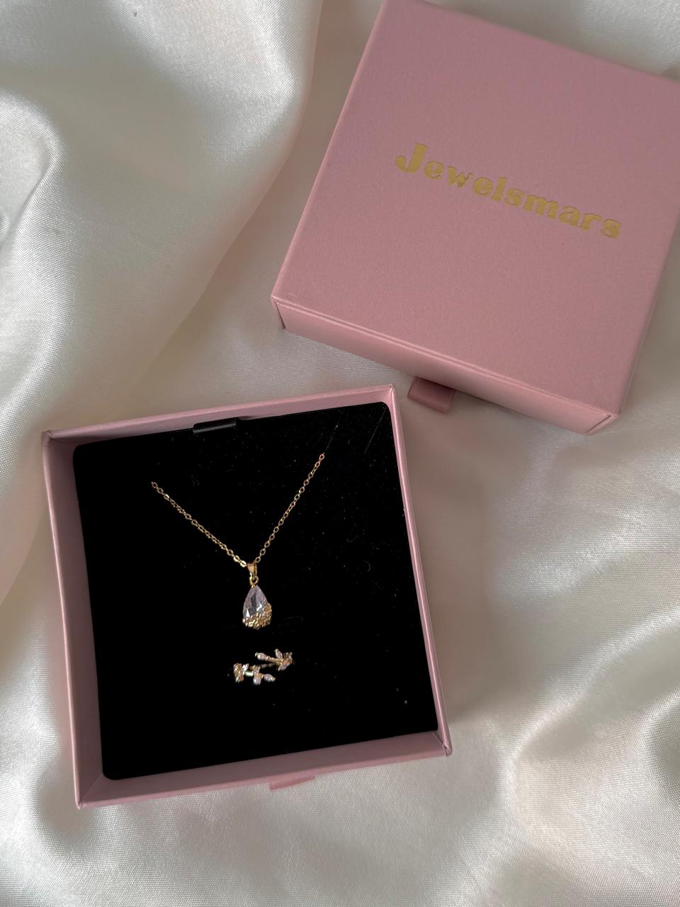 Floral Solitaire Necklace + Ring Gift Box - Image 2