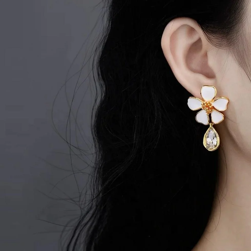 Floral Statement Earrings - Image 3