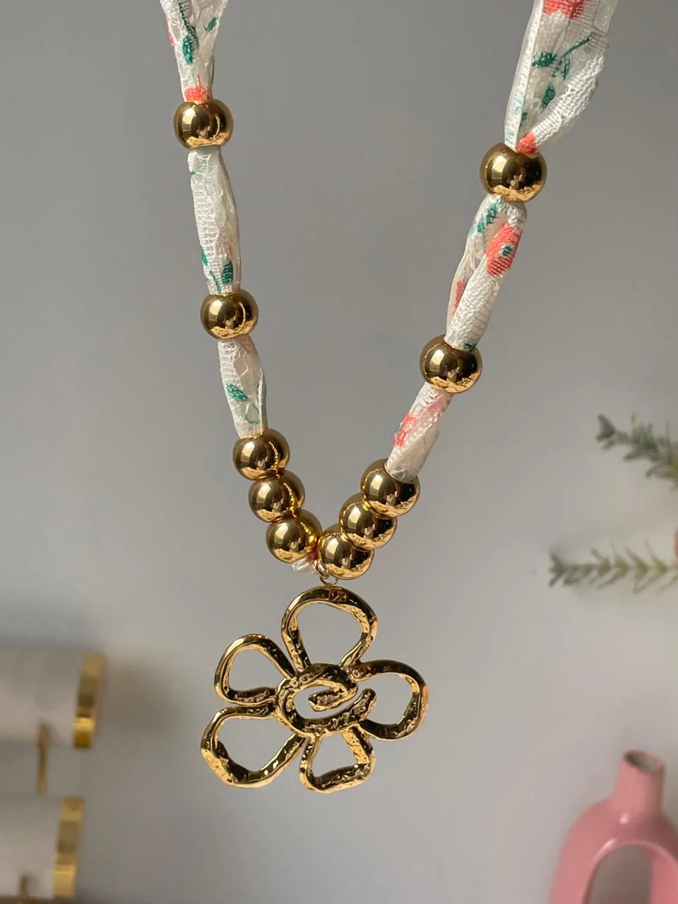 Floral Treasure Ribbon Necklace - Image 2