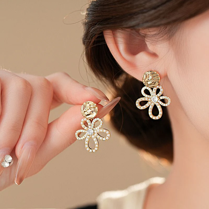Flower Drop Earrings - Image 4