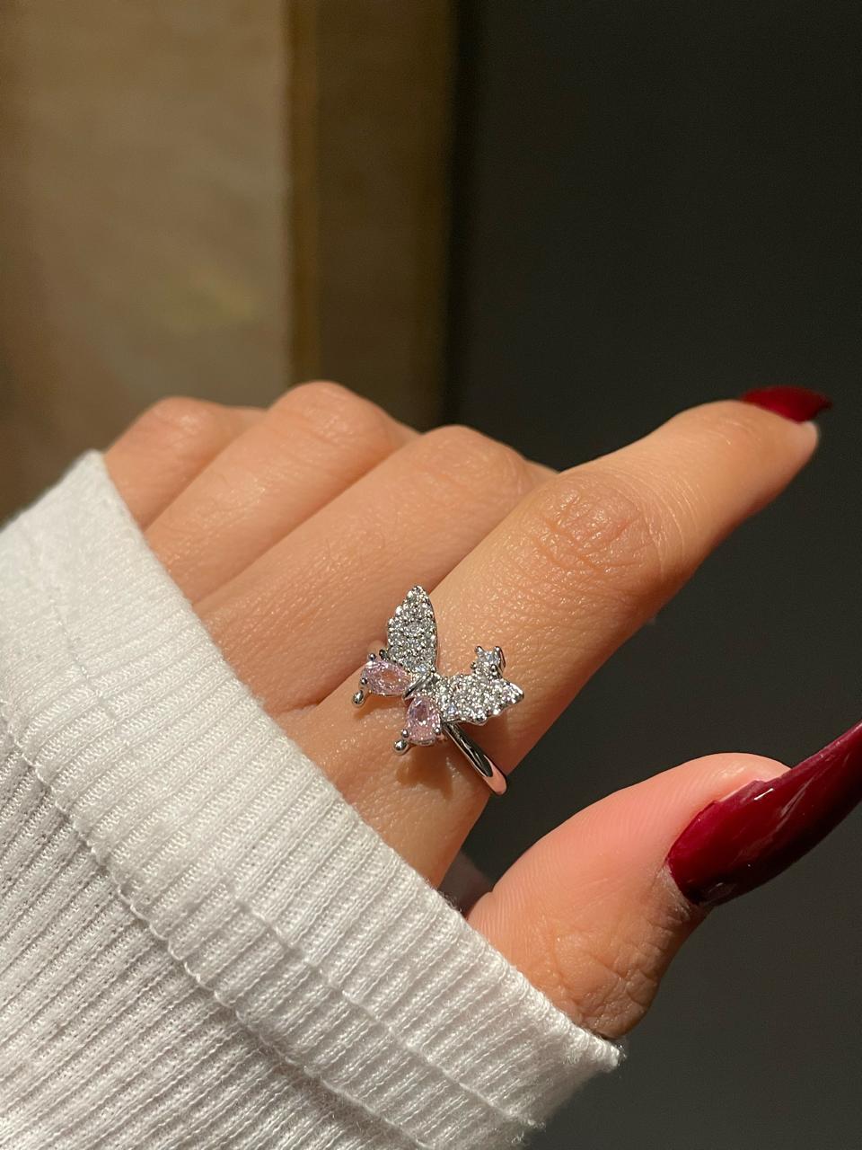 Flutter Butterfly Ring- pink - Image 2