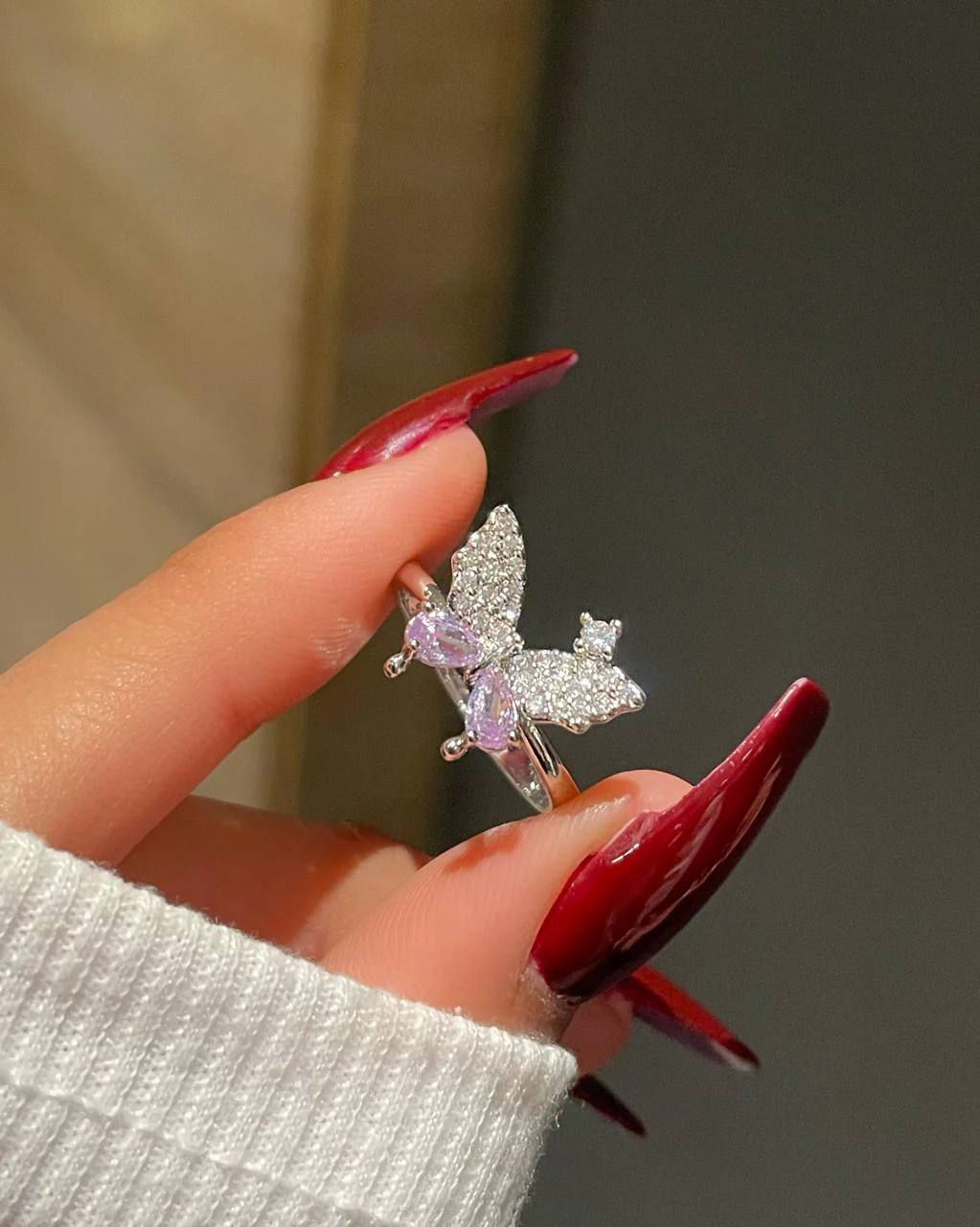 Flutter Butterfly Ring- purple - Image 3