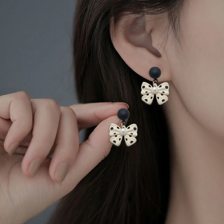 Freckled Bow Earrings - Image 2